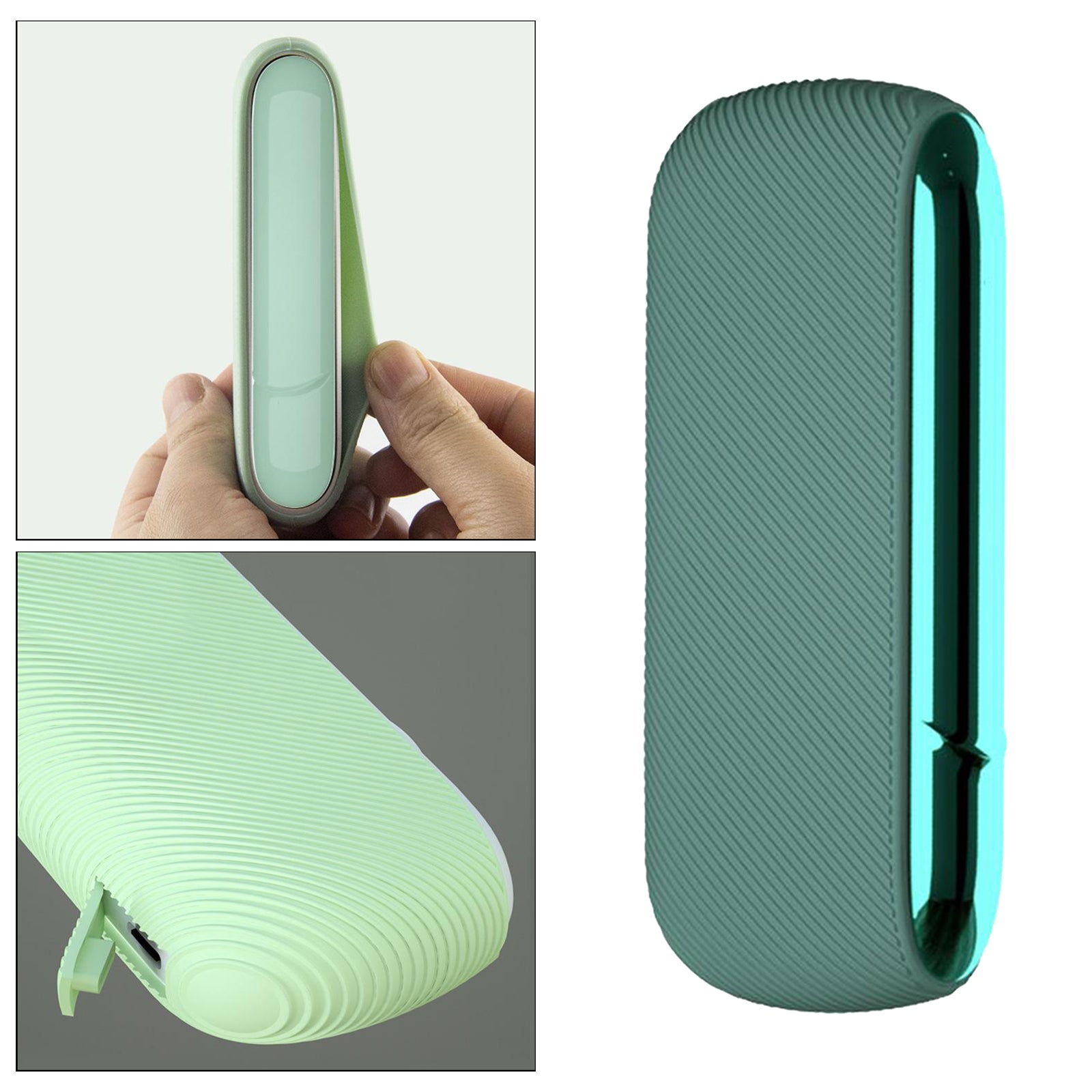 Twill Silicone Cover Full Protective Case Pouch for IQOS 3.0 Green