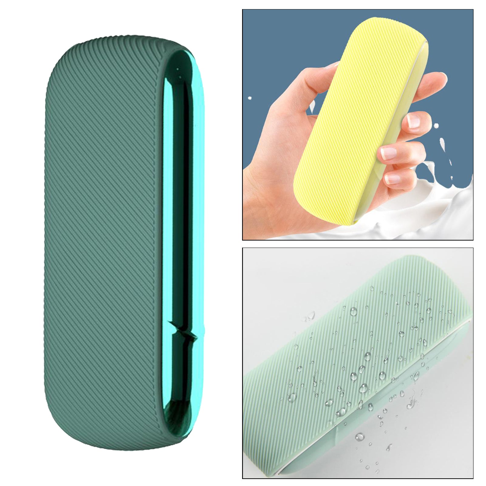 Twill Silicone Cover Full Protective Case Pouch for IQOS 3.0 Green