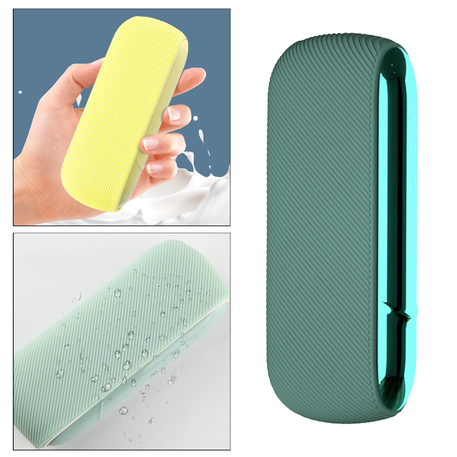 Twill Silicone Cover Full Protective Case Pouch for IQOS 3.0 Green