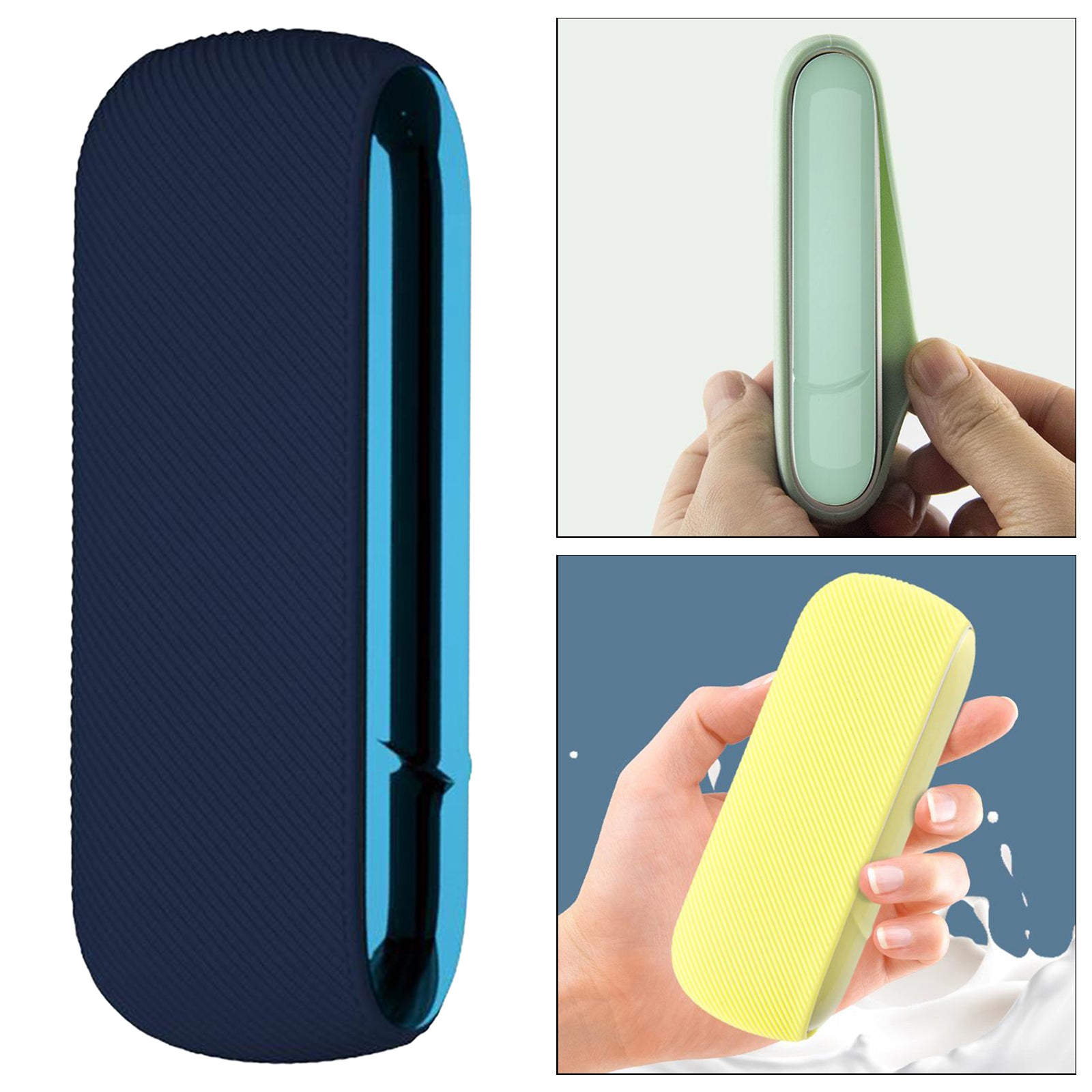 Twill Silicone Cover Full Protective Case Pouch for IQOS 3.0 Dark Blue 2