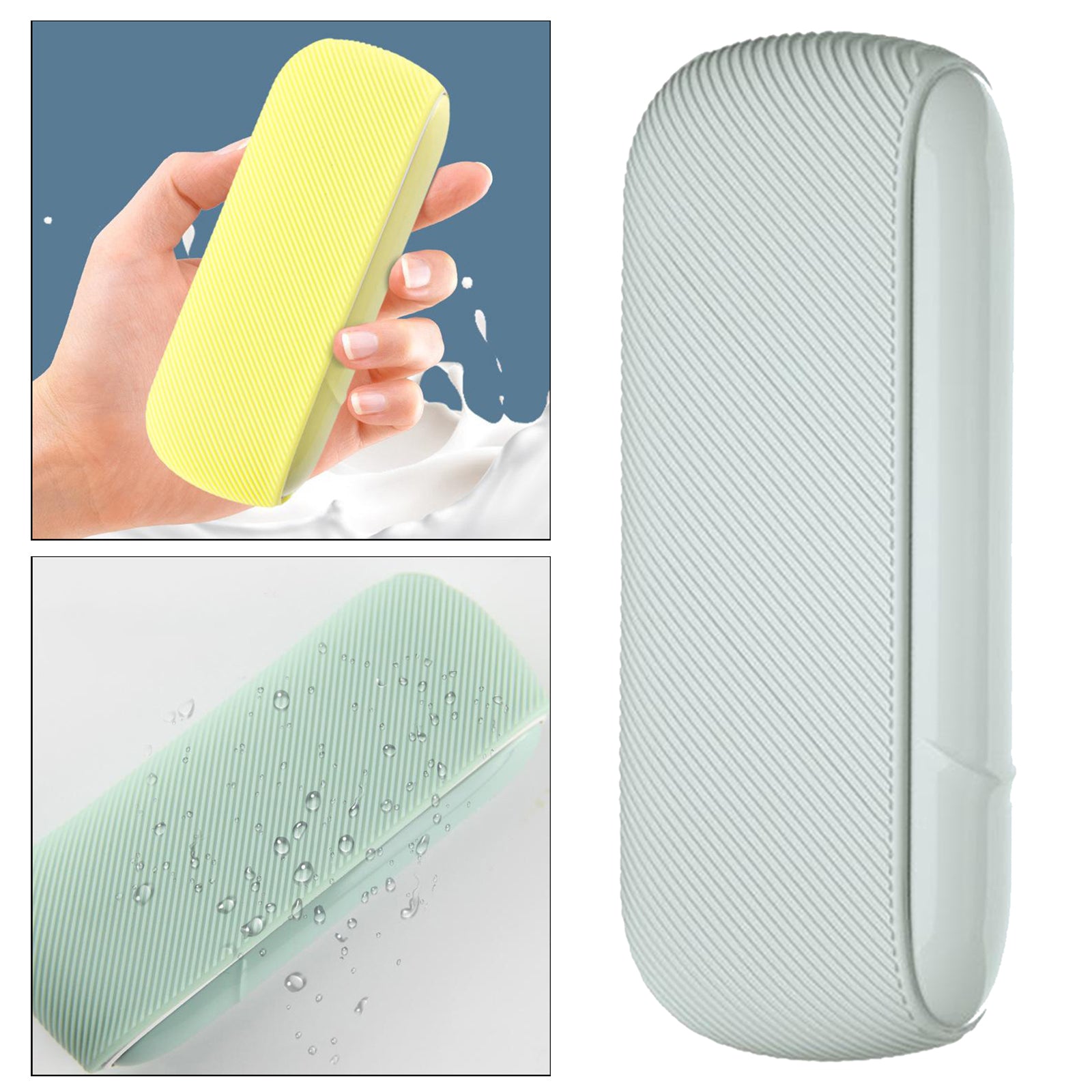 Twill Silicone Cover Full Protective Case Pouch for IQOS 3.0 White