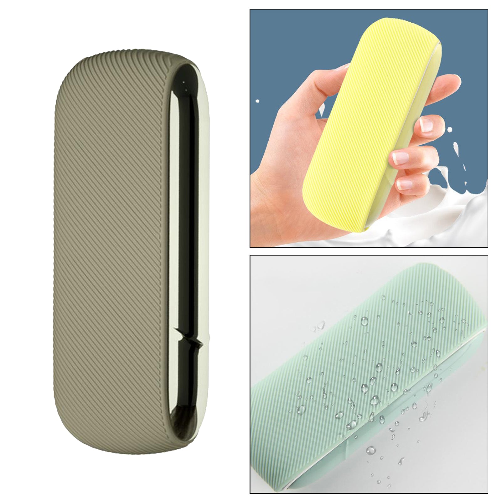 Twill Silicone Cover Full Protective Case Pouch for IQOS 3.0 Light Gold