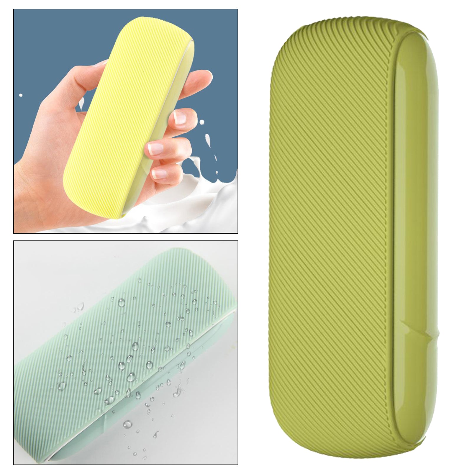 Twill Silicone Cover Full Protective Case Pouch for IQOS 3.0 Yellow