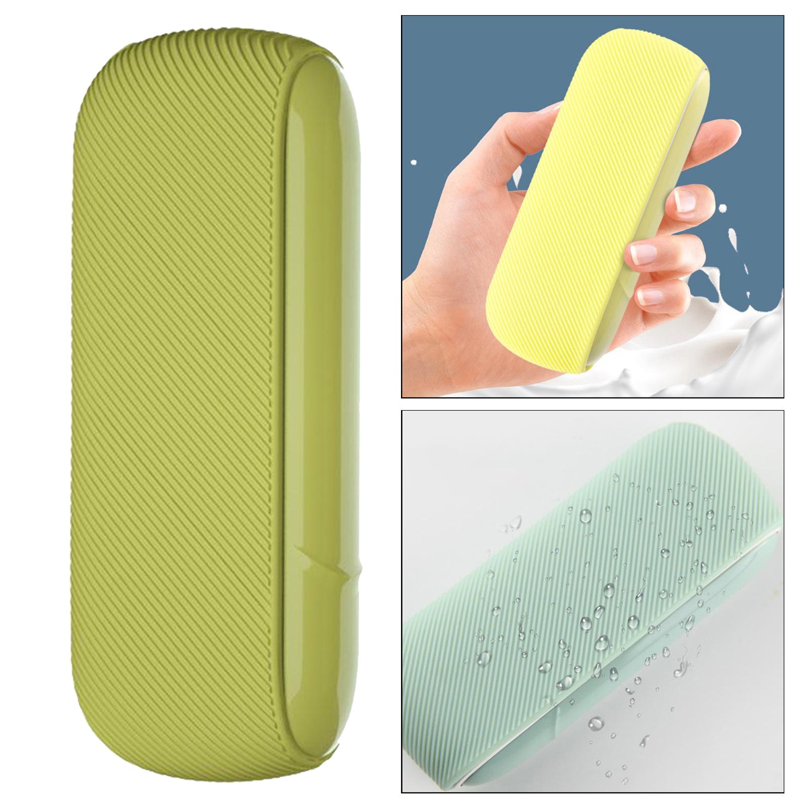 Twill Silicone Cover Full Protective Case Pouch for IQOS 3.0 Yellow