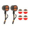 2pcs Motorcycle LED Bullet Brake Light Indicator For Bobber Racer black