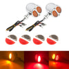 2pcs Motorcycle LED Bullet Brake Light Indicator For Bobber Racer chromed