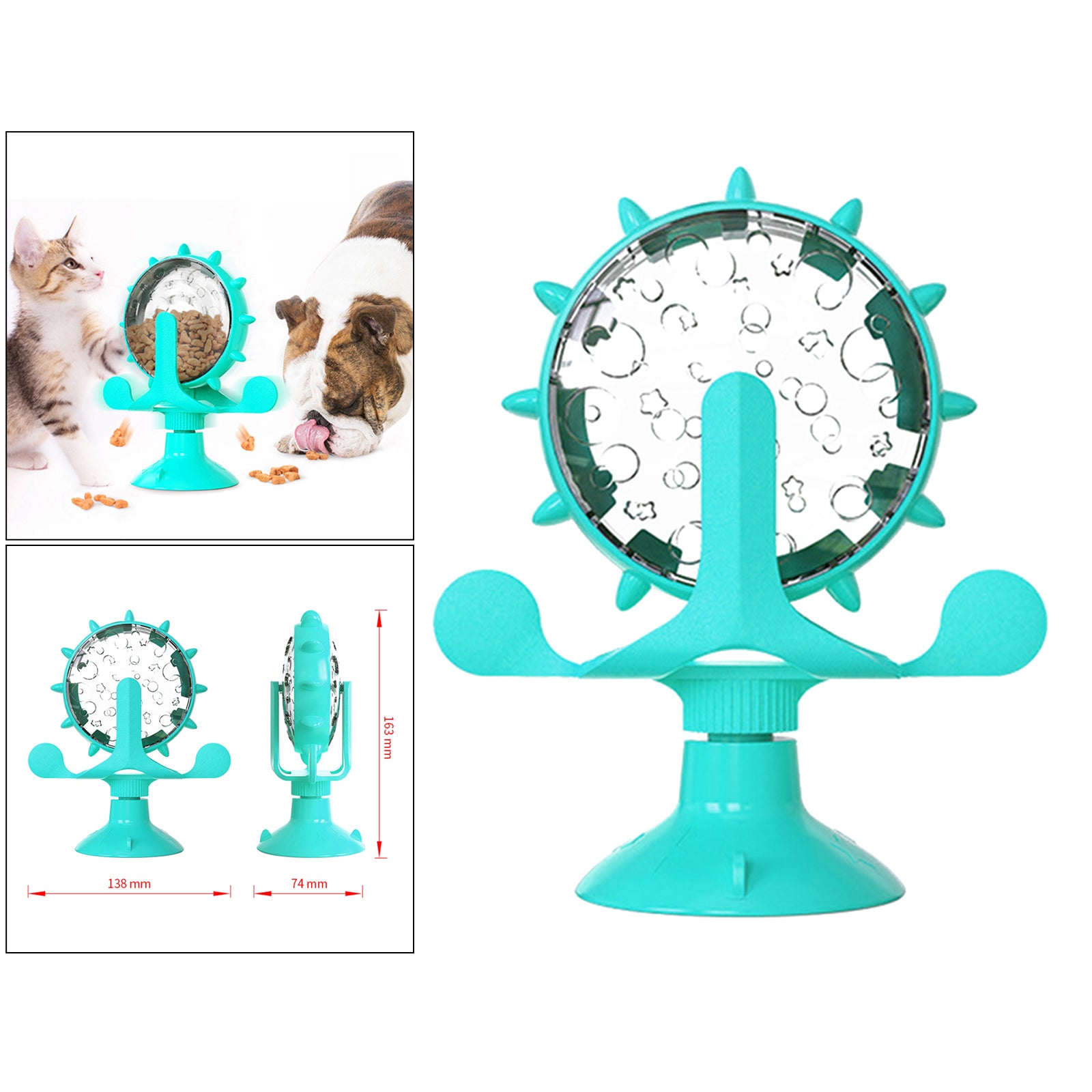 Pet Kitten Cat Toy Leakage Treat Dispenser for Indoor Cats Blue