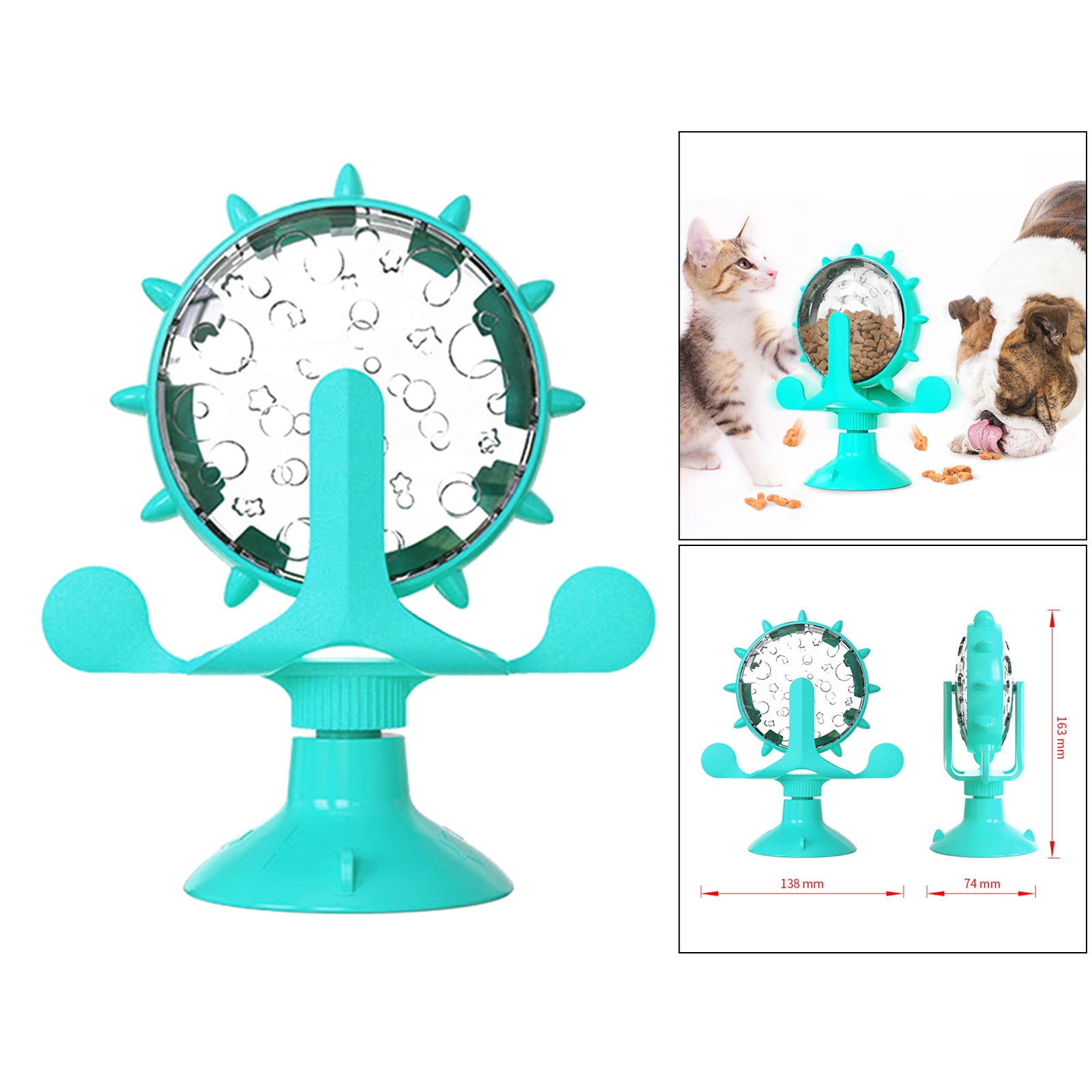 Pet Kitten Cat Toy Leakage Treat Dispenser for Indoor Cats Blue