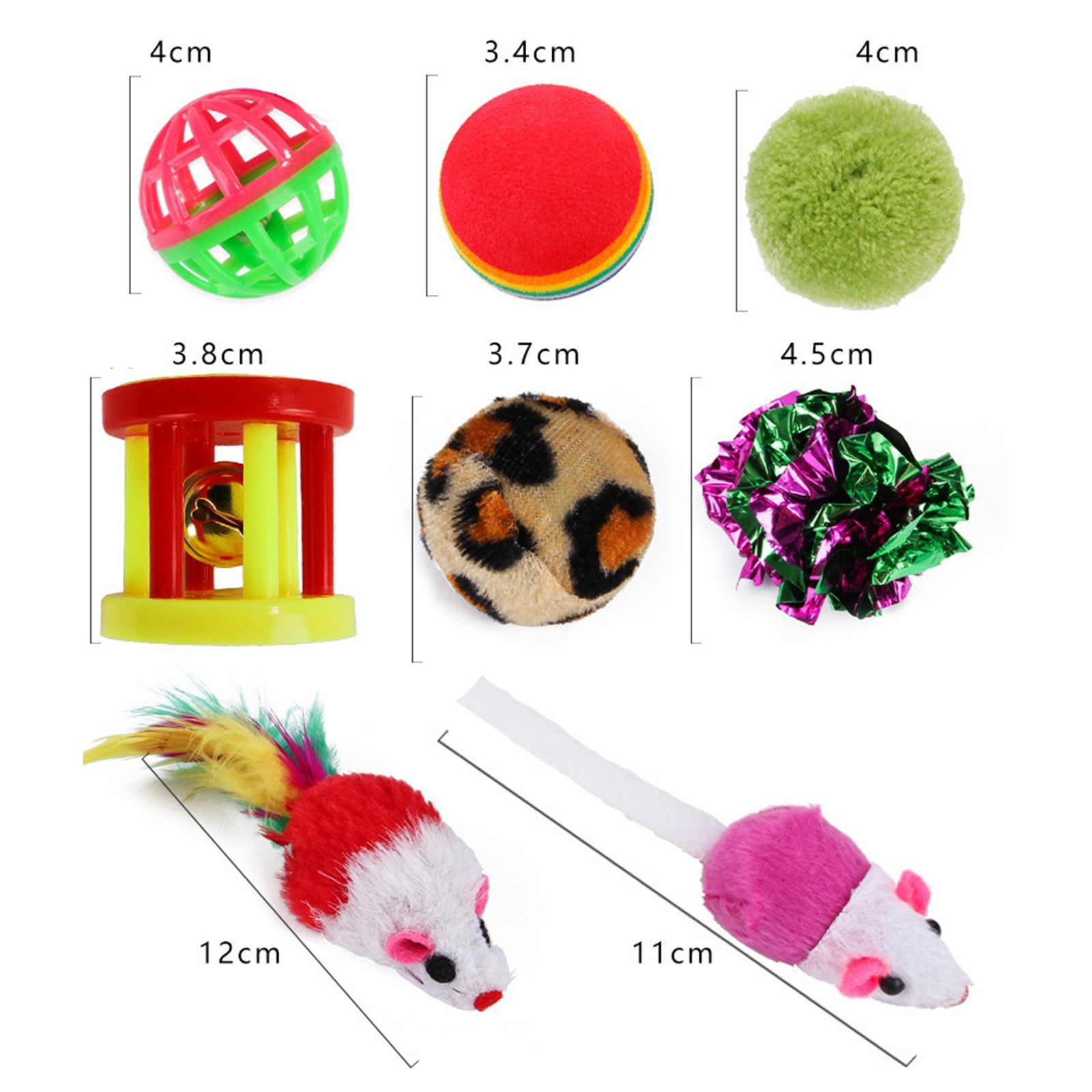 20Pcs/Pet Cat Toys Bulk Mice Balls Pet Kitty Kitten Tunnel Play Ball Toy Set