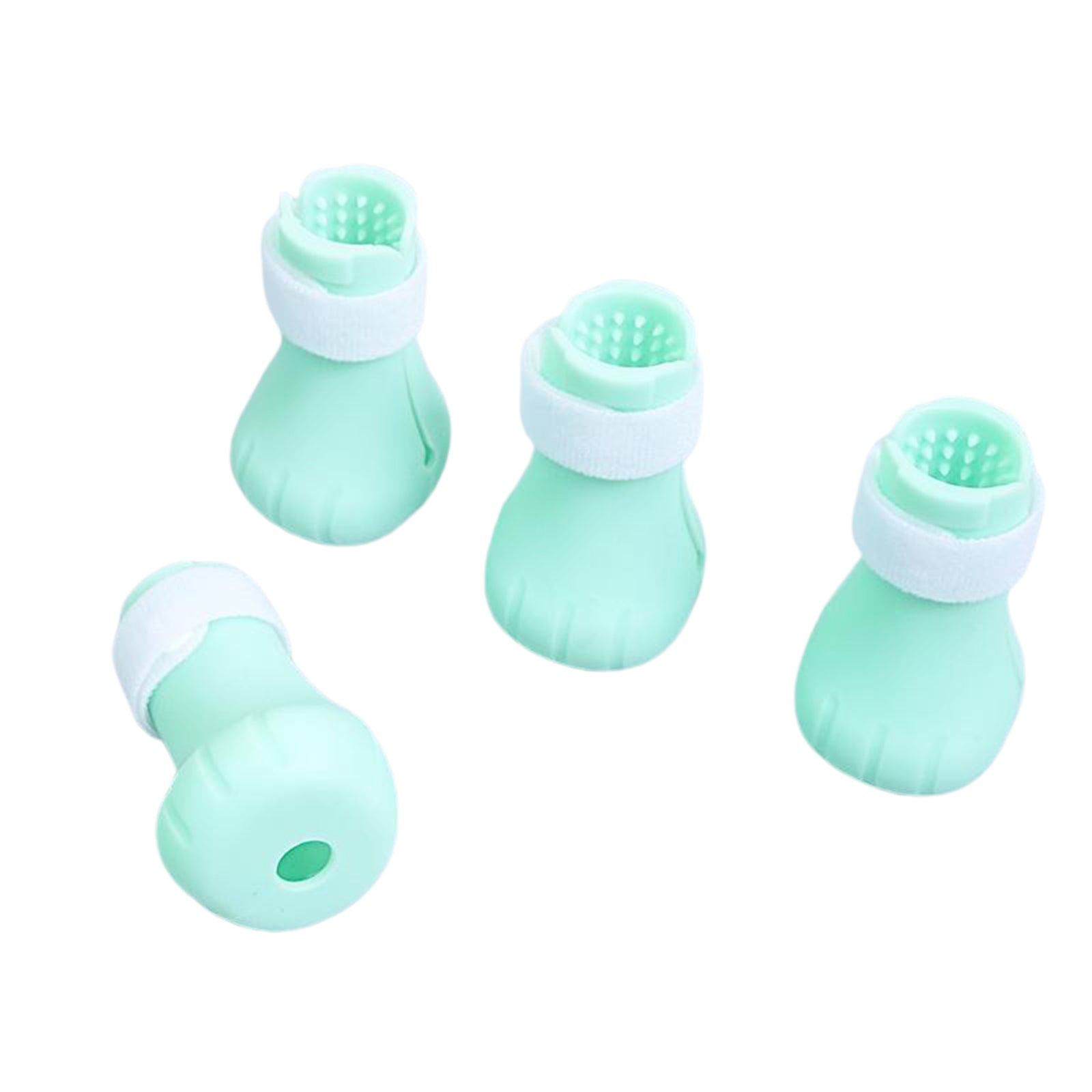 4x Silicone Bathing Anti-Scratch Grooming Pet Cat Paw Protector Green