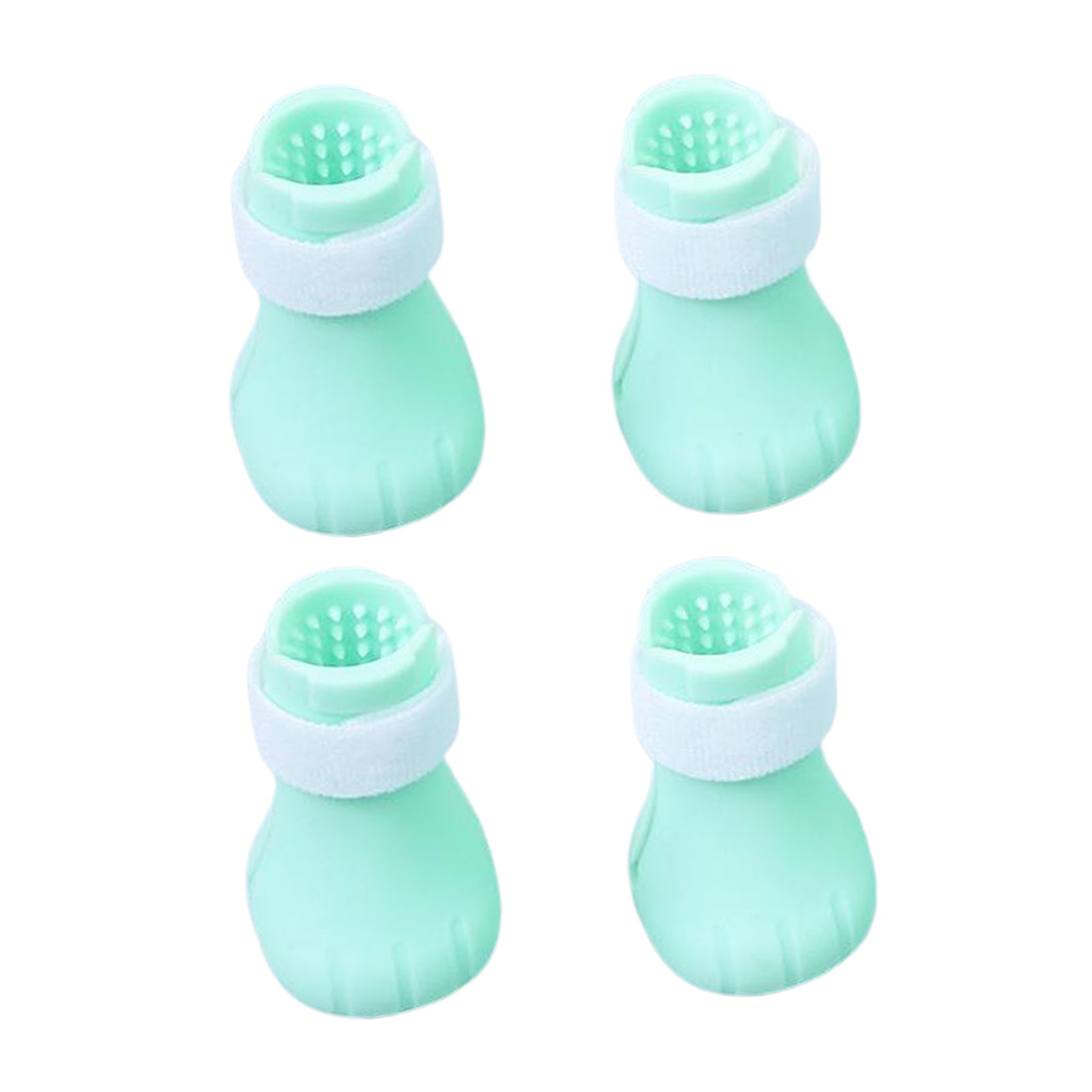 4x Silicone Bathing Anti-Scratch Grooming Pet Cat Paw Protector Green