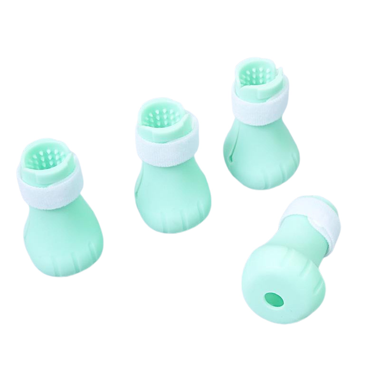 4x Silicone Bathing Anti-Scratch Grooming Pet Cat Paw Protector Green