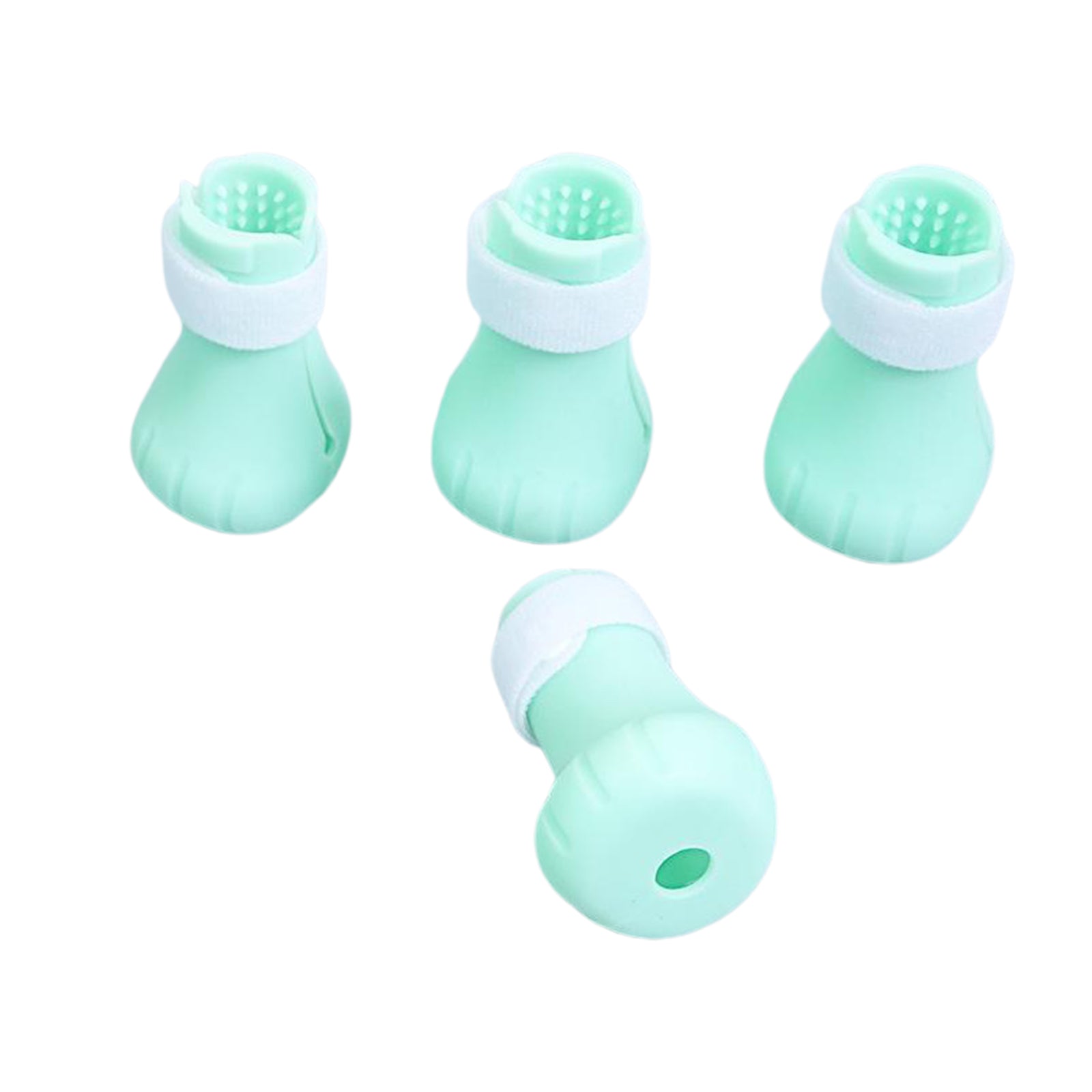 4x Silicone Bathing Anti-Scratch Grooming Pet Cat Paw Protector Green