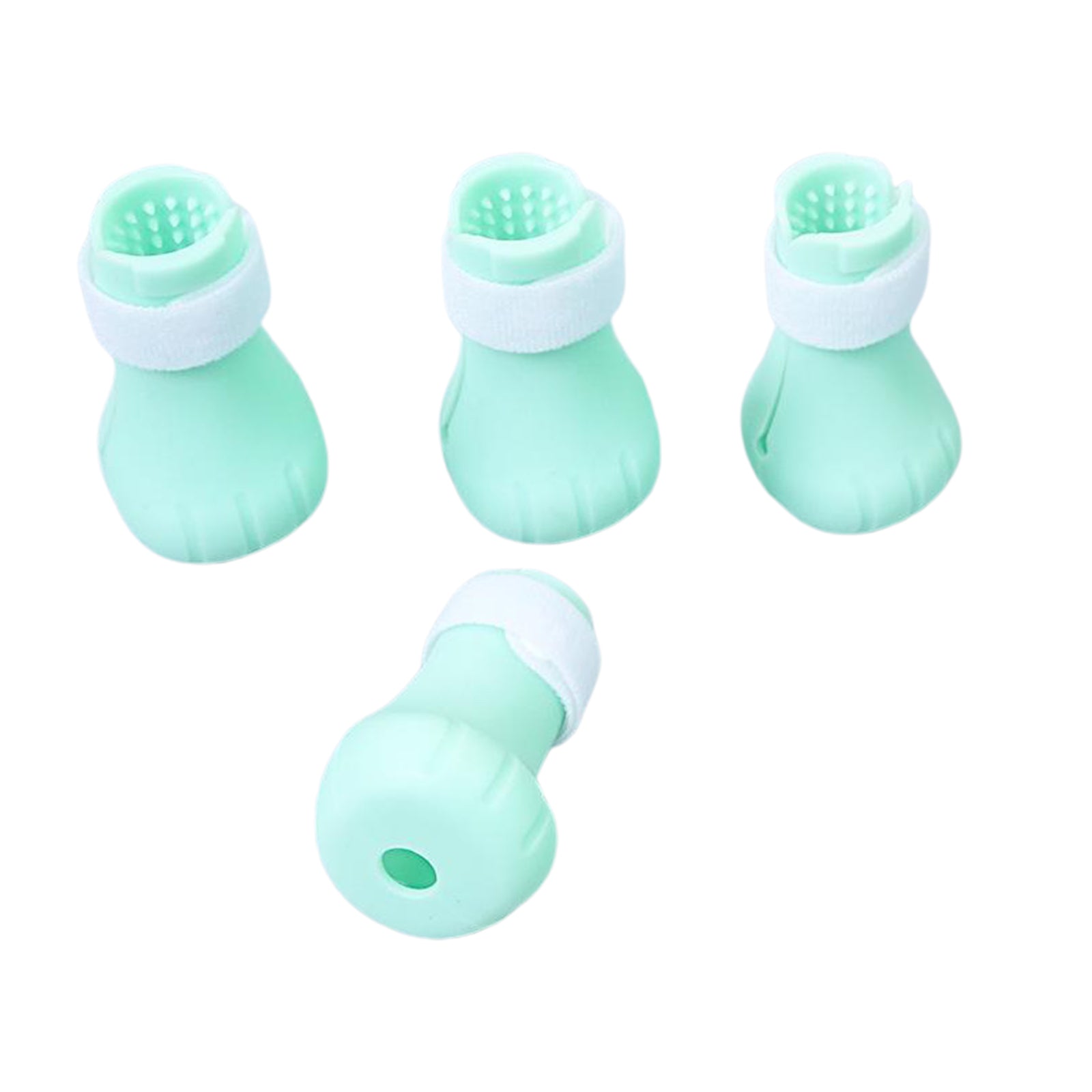 4x Silicone Bathing Anti-Scratch Grooming Pet Cat Paw Protector Green