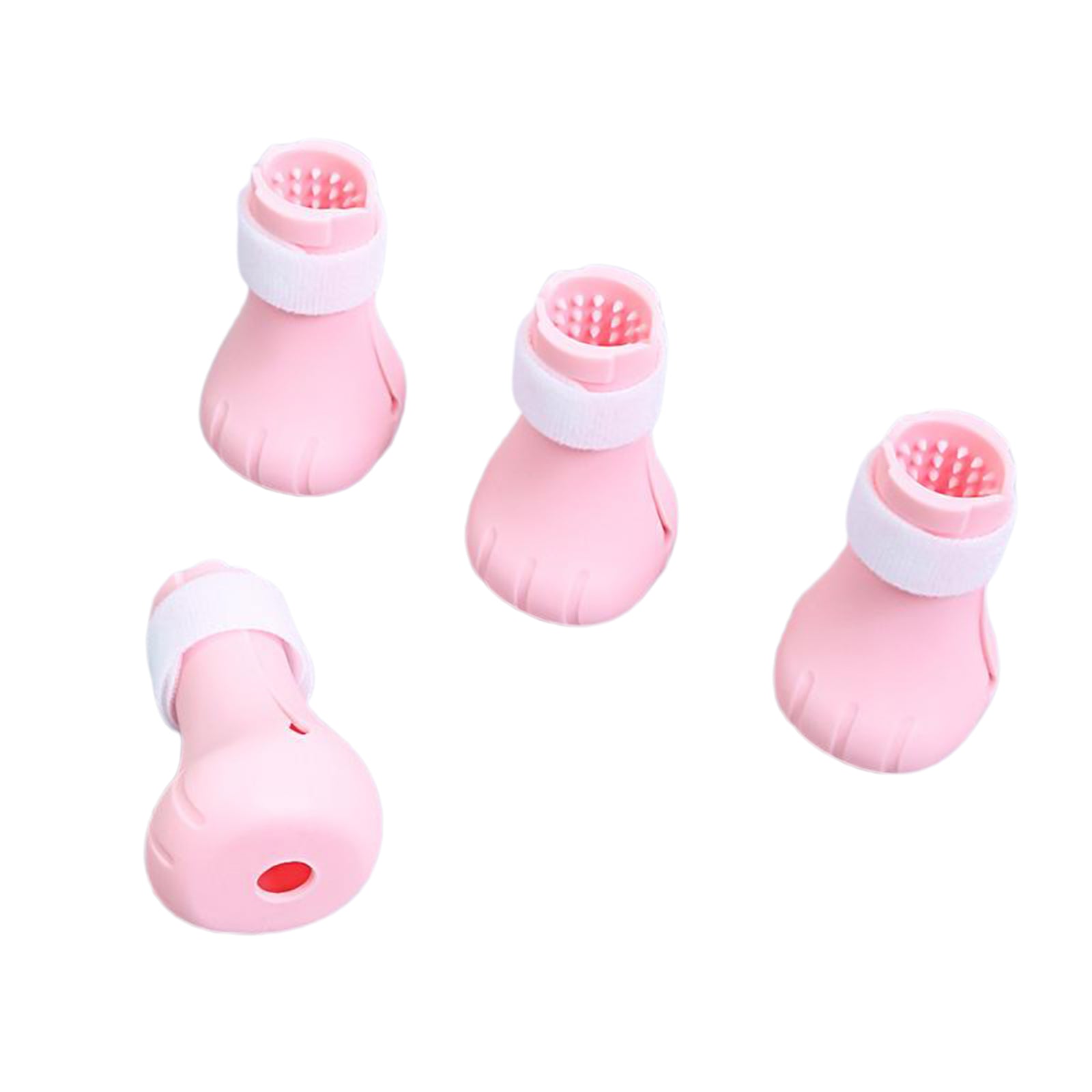 4x Silicone Bathing Anti-Scratch Grooming Pet Cat Paw Protector Pink