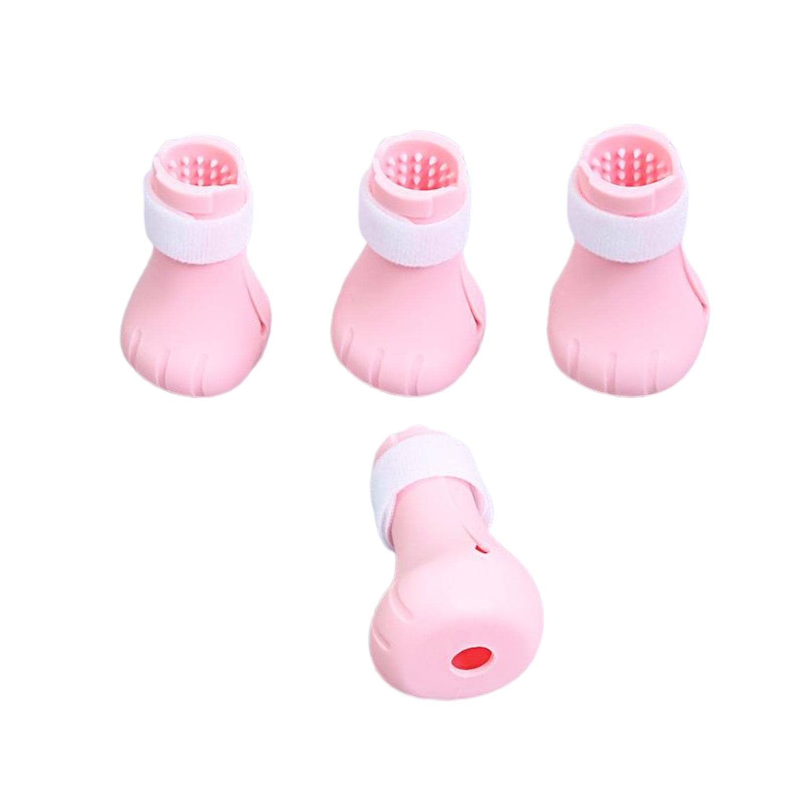 4x Silicone Bathing Anti-Scratch Grooming Pet Cat Paw Protector Pink