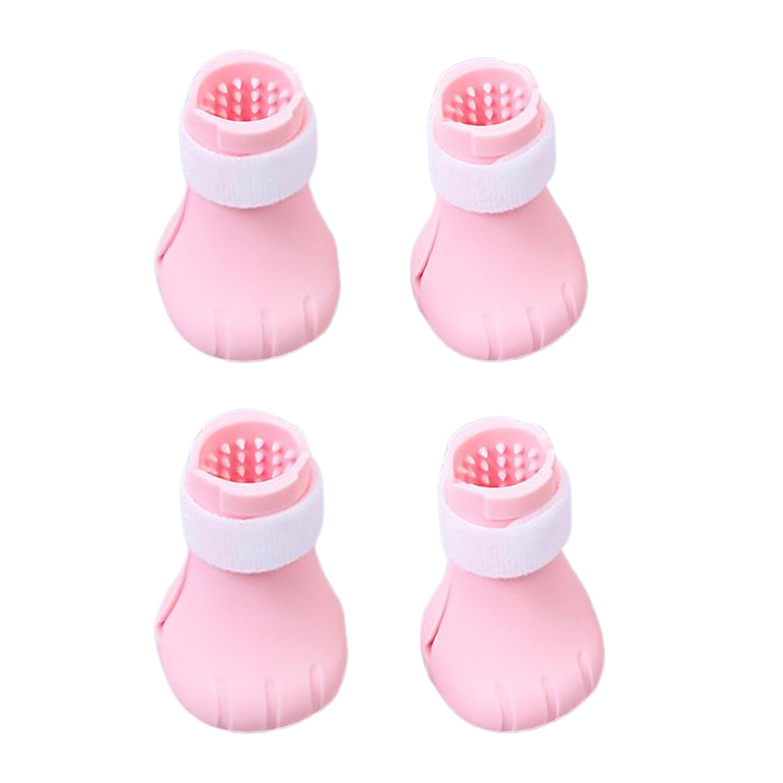 4x Silicone Bathing Anti-Scratch Grooming Pet Cat Paw Protector Pink