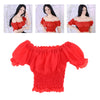 1/6 Female Clothes Puff Sleeve Top T-shirt Fit 12'' Action Figure Red D