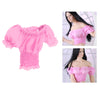 1/6 Female Clothes Puff Sleeve Top T-shirt Fit 12'' Action Figure Rose Red G