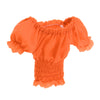 1/6 Female Clothes Puff Sleeve Top T-shirt Fit 12'' Action Figure Orange F