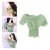 1/6 Female Clothes Puff Sleeve Top T-shirt Fit 12'' Action Figure Green E