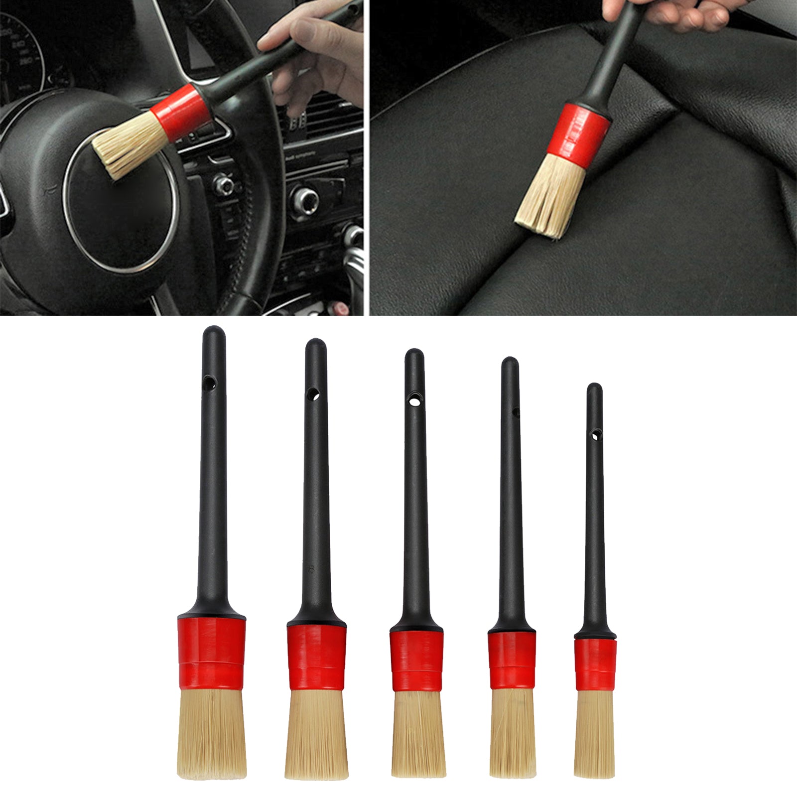 5Pieces Car Detailing Cleaning Brush Set for Cleaning Wheels Tire Brush