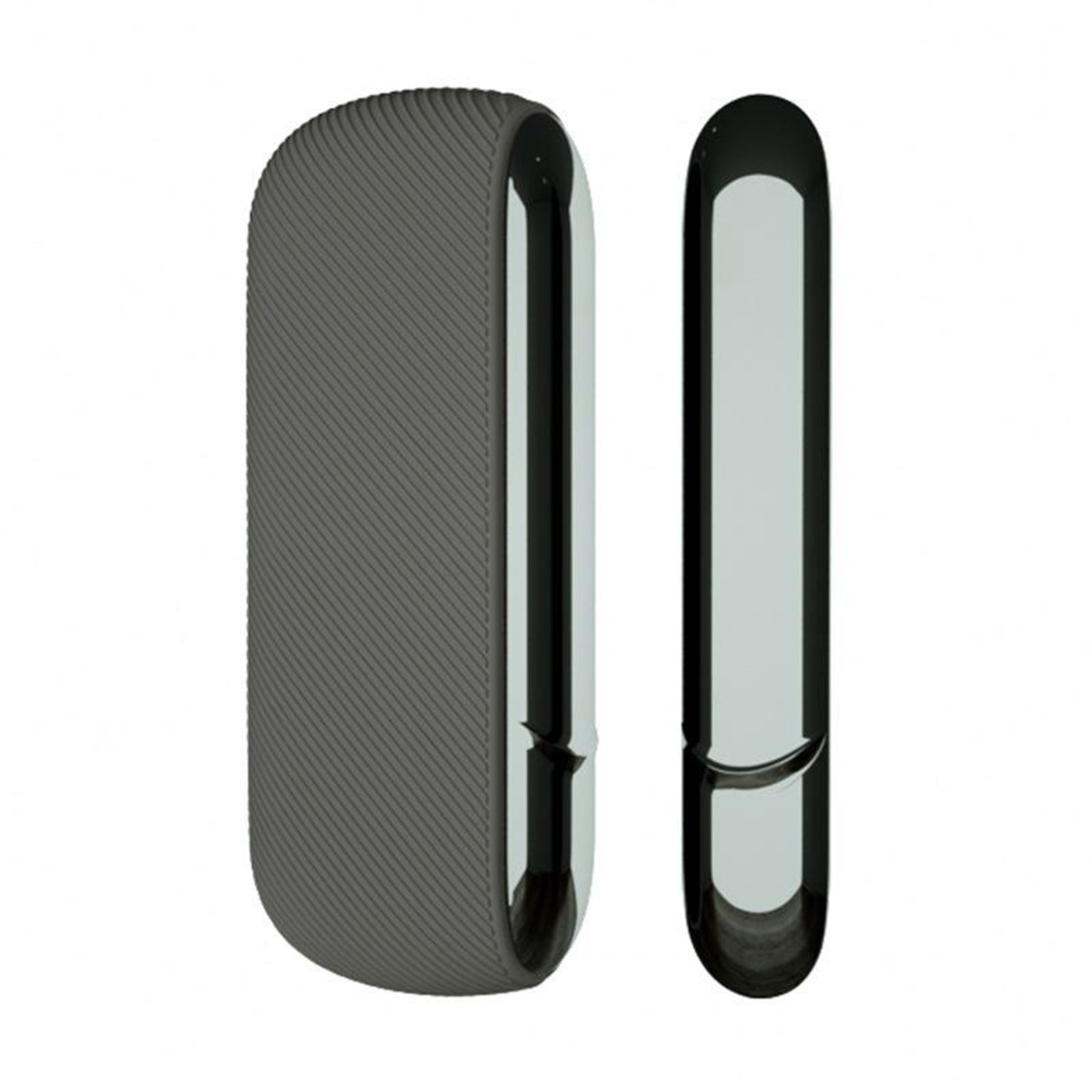 Twill Silicone Cover Full Protective Case Pouch for IQOS 3.0 Gray and Silver