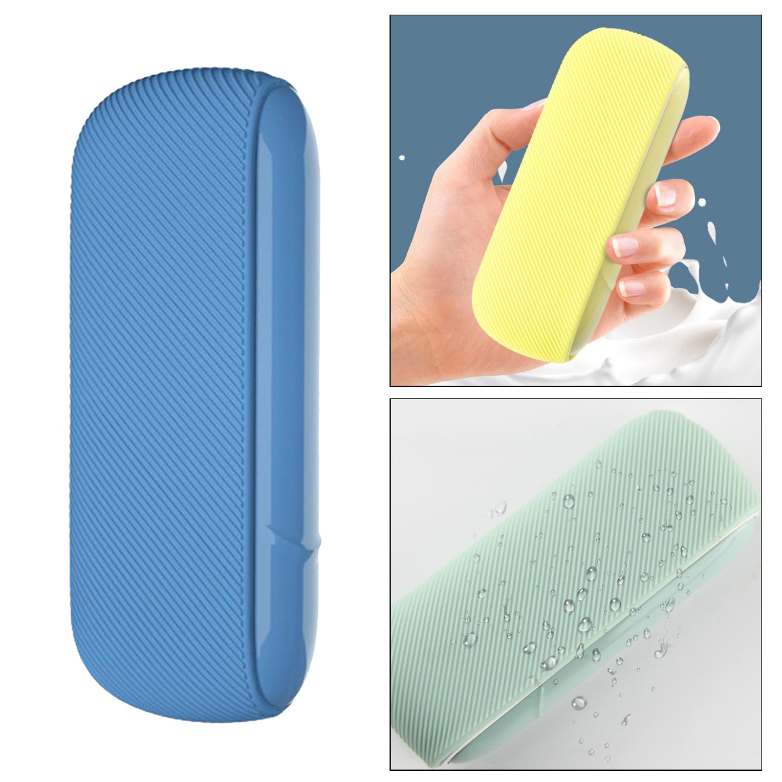 Twill Silicone Cover Full Protective Case Pouch for IQOS 3.0 Blue