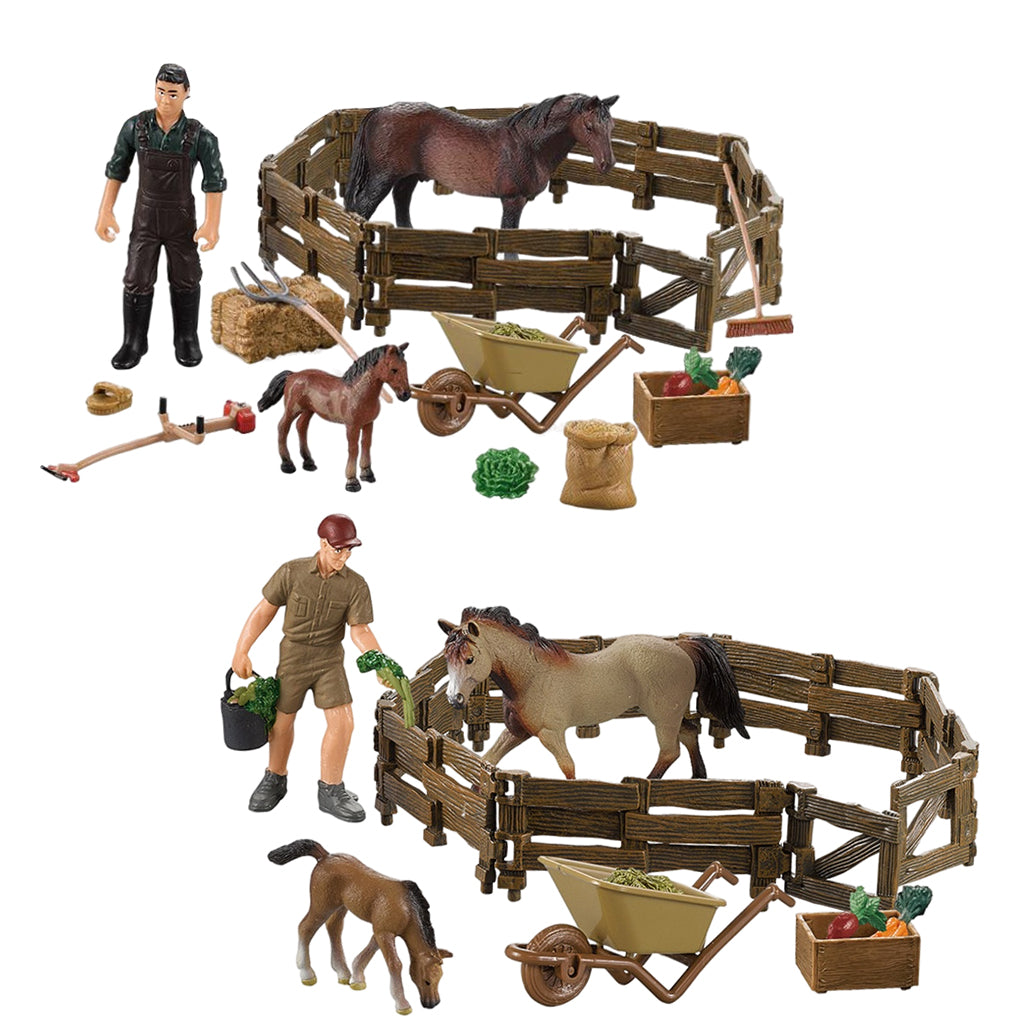 Horse Figurine Animal Model Action Figurine Horse Shed Scene Toy A