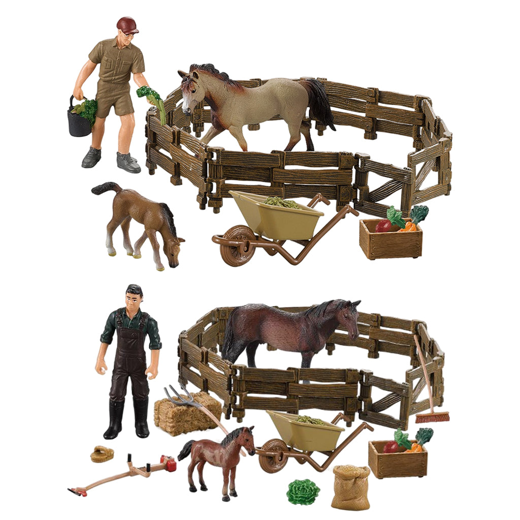 Horse Figurine Animal Model Action Figurine Horse Shed Scene Toy A