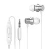 Earphones Headphones with Microphone Tangle Free 3.5mm for Smartphones white