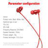 Earphones Headphones with Microphone Tangle Free 3.5mm for Smartphones red