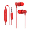 Earphones Headphones with Microphone Tangle Free 3.5mm for Smartphones red