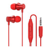 Earphones Headphones with Microphone Tangle Free 3.5mm for Smartphones red