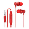 Earphones Headphones with Microphone Tangle Free 3.5mm for Smartphones red