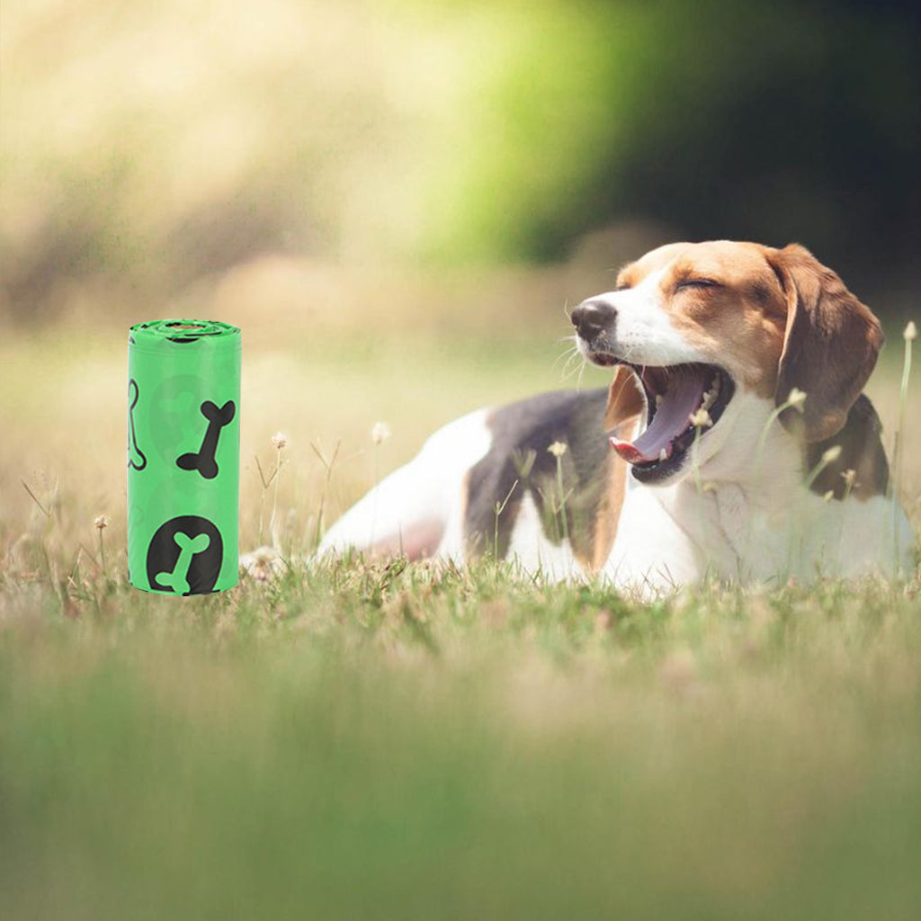 High Quality Biodegradable Dog Poop Waste Bags with Dispenser Green 8Roll