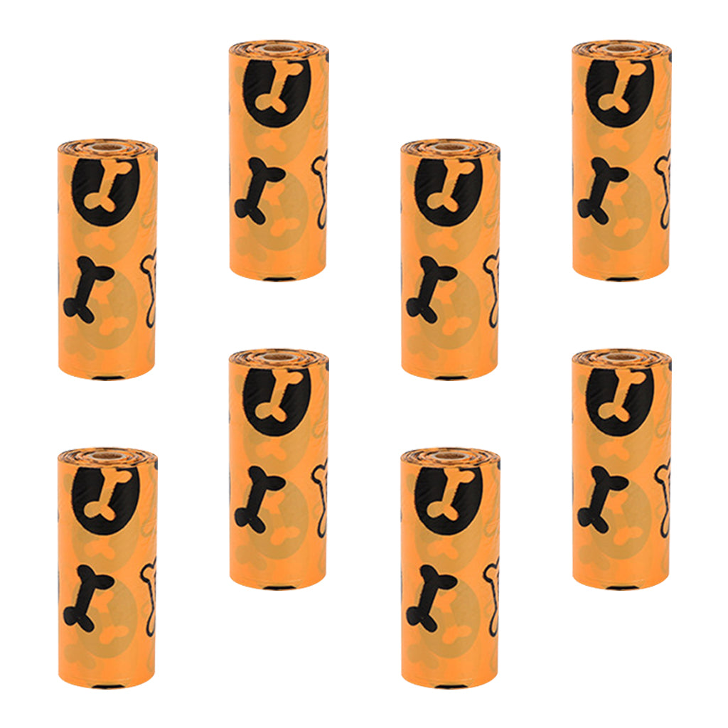 High Quality Biodegradable Dog Poop Waste Bags with Dispenser Orange 8Roll