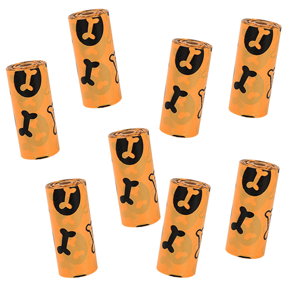 High Quality Biodegradable Dog Poop Waste Bags with Dispenser Orange 8Roll