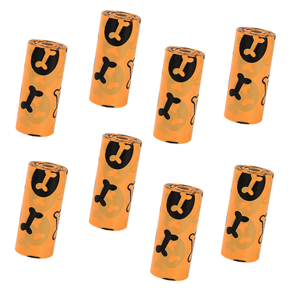 High Quality Biodegradable Dog Poop Waste Bags with Dispenser Orange 8Roll