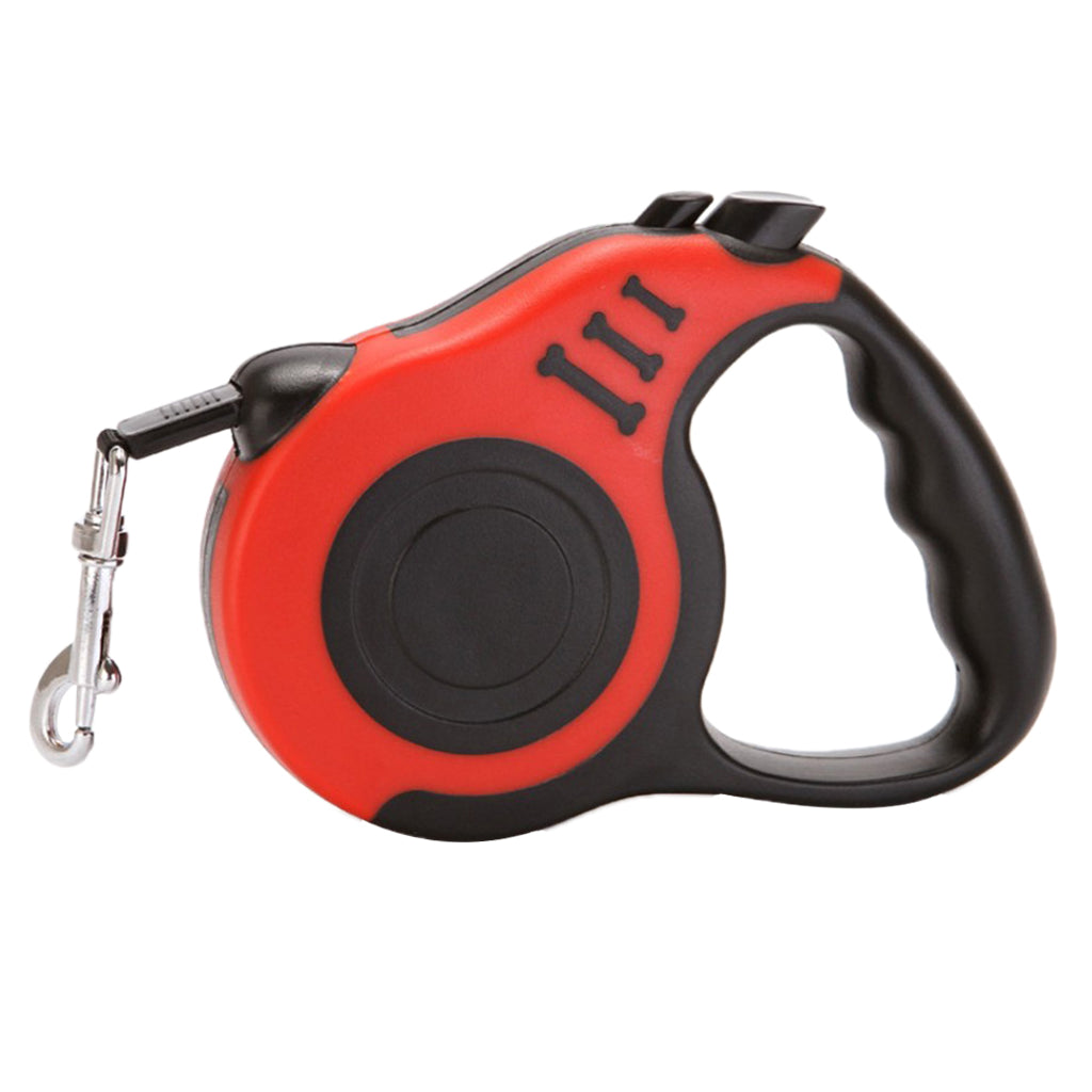 5m Retractable Dog Leash Flexible Dog Training Walking Nylon Lead Red