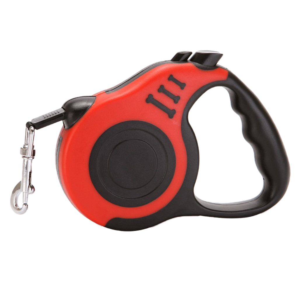 5m Retractable Dog Leash Flexible Dog Training Walking Nylon Lead Red