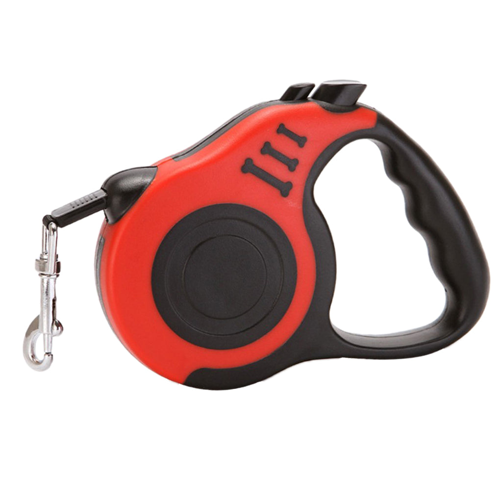 5m Retractable Dog Leash Flexible Dog Training Walking Nylon Lead Red