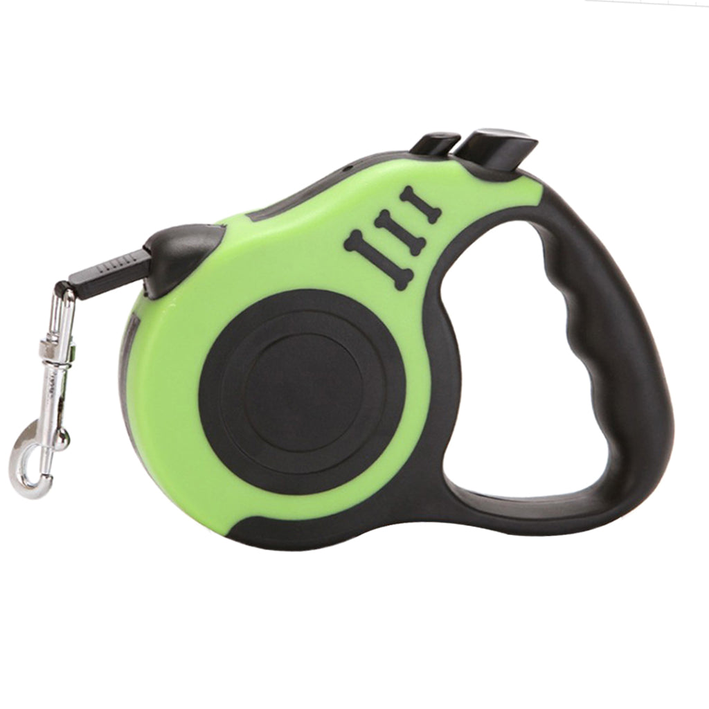 5m Retractable Dog Leash Flexible Dog Training Walking Nylon Lead Green