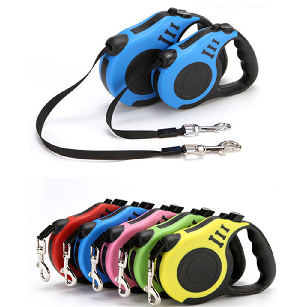 5m Retractable Dog Leash Flexible Dog Training Walking Nylon Lead Blue