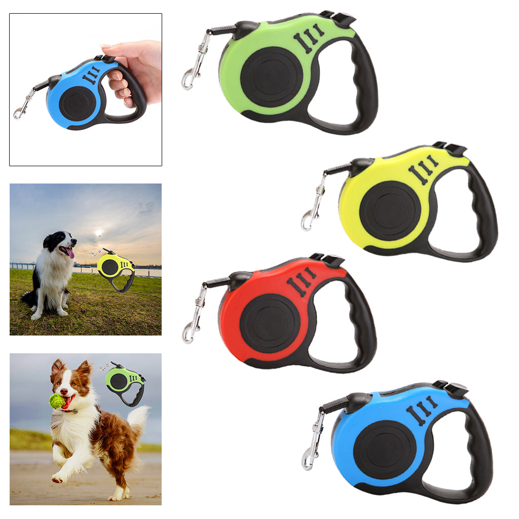 5m Retractable Dog Leash Flexible Dog Training Walking Nylon Lead Blue