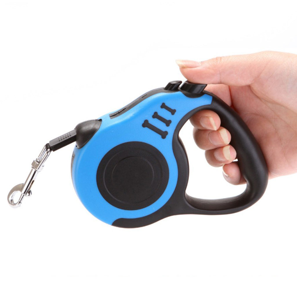 5m Retractable Dog Leash Flexible Dog Training Walking Nylon Lead Blue