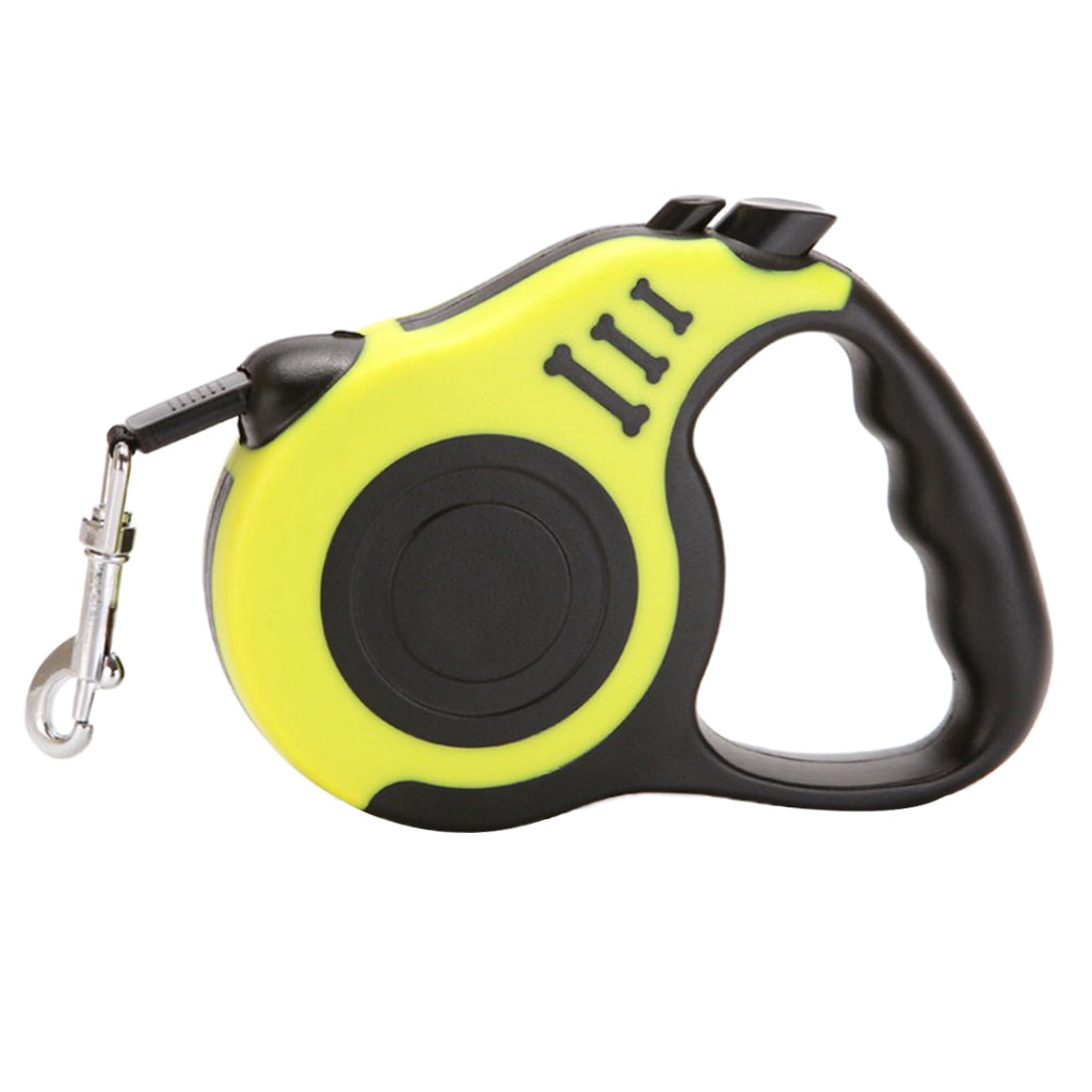 5m Retractable Dog Leash Flexible Dog Training Walking Nylon Lead Yellow