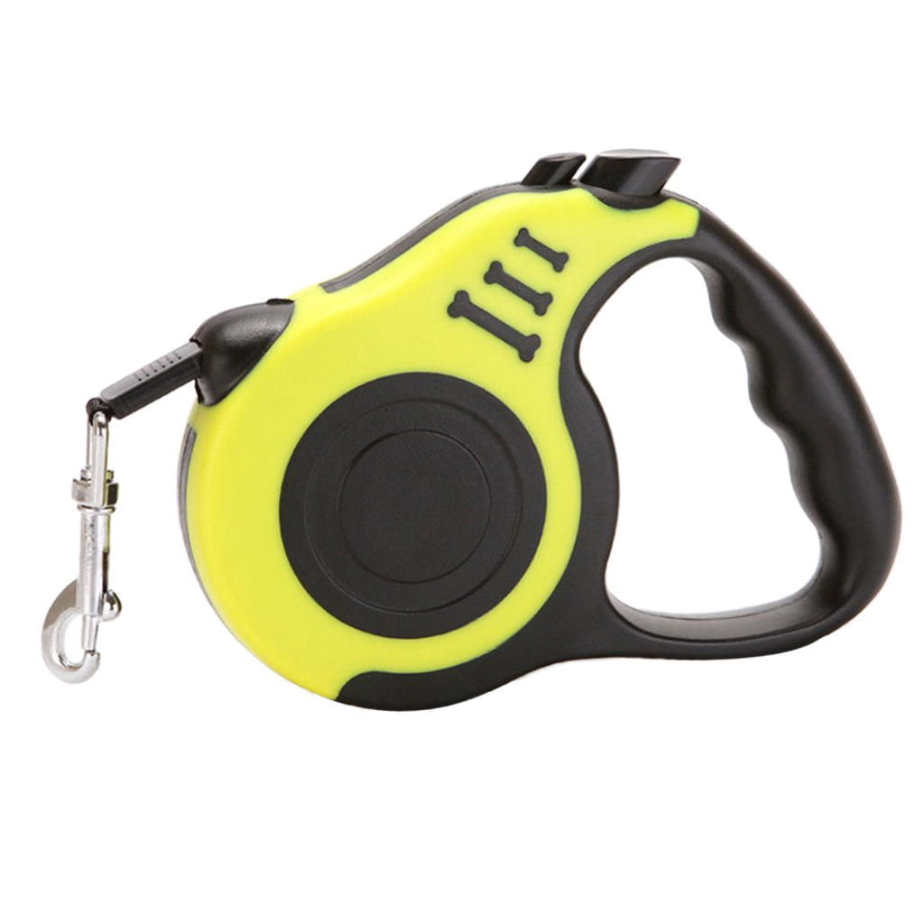 5m Retractable Dog Leash Flexible Dog Training Walking Nylon Lead Yellow