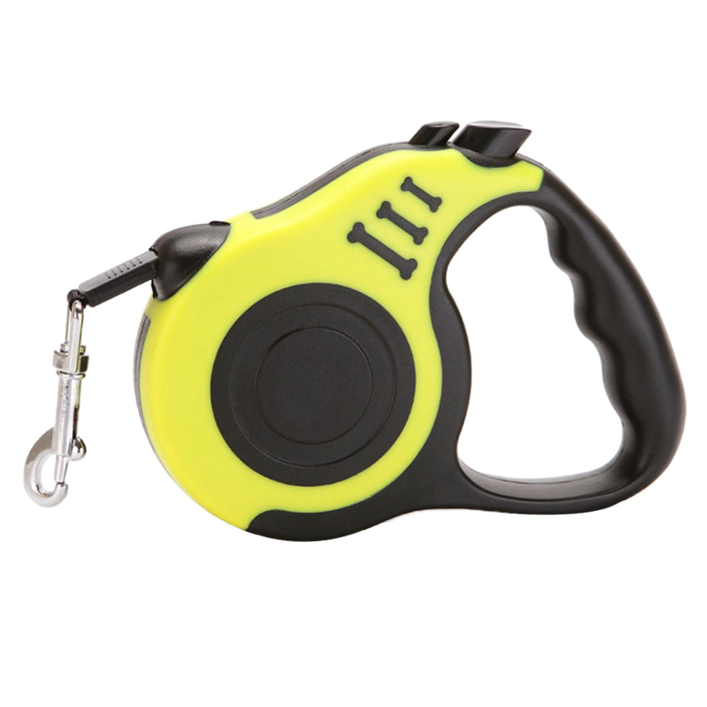 5m Retractable Dog Leash Flexible Dog Training Walking Nylon Lead Yellow