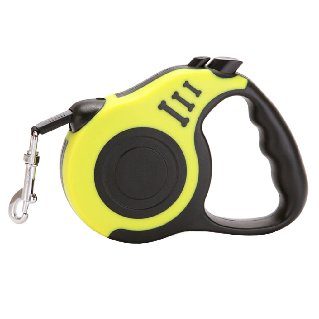 5m Retractable Dog Leash Flexible Dog Training Walking Nylon Lead Yellow